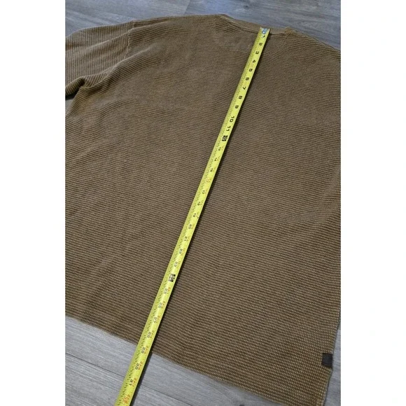 Dick Idol Waffle Knit Henley Shirt Mens XL Brown Long Sleeve Snap Button - Picture 10 of 10